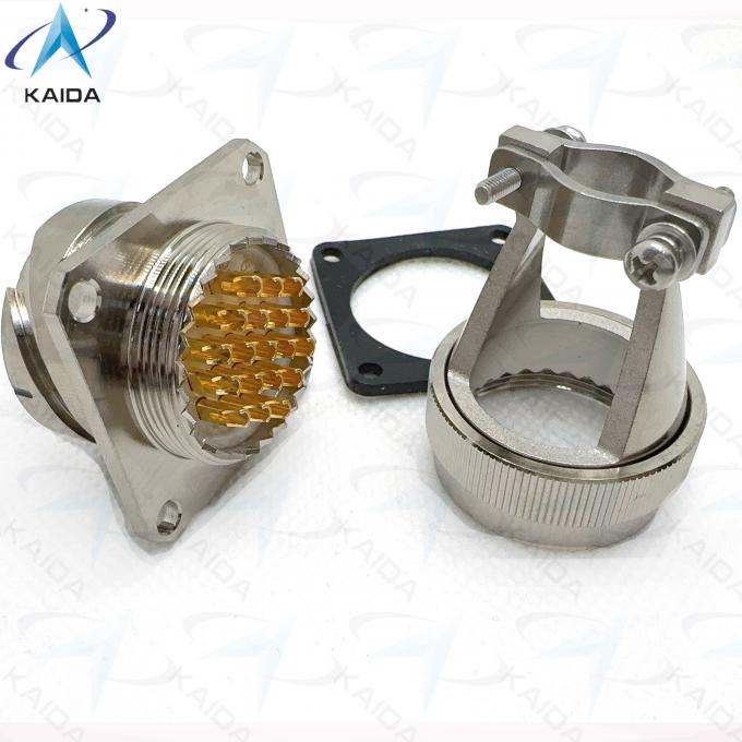 19 Shell Size Receptacle With Straight Clamp Back Shell Durable Electroless Nickel Connector YPM4-19-2J2 Receptacle With Straight Clamp Back Shell 0
