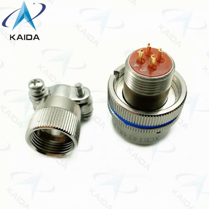 4 Contacts Plug Circular Electrical Connector Electroless Nickel Round Wire Connectors 1