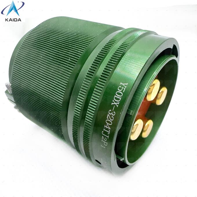 4 Contacts Plug With Straight Clamp Back Shell Withstands Extreme -55C To 125C Conditions High-current Connector Y50DX-3204TJ2P1 Zinc Plating 2