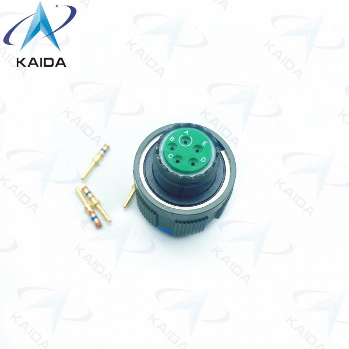 5-Male Contact Gold Crimp Plug Connector Threaded in Olive Green Cadmium Finish D38999/26WB05PN 8D Series 4
