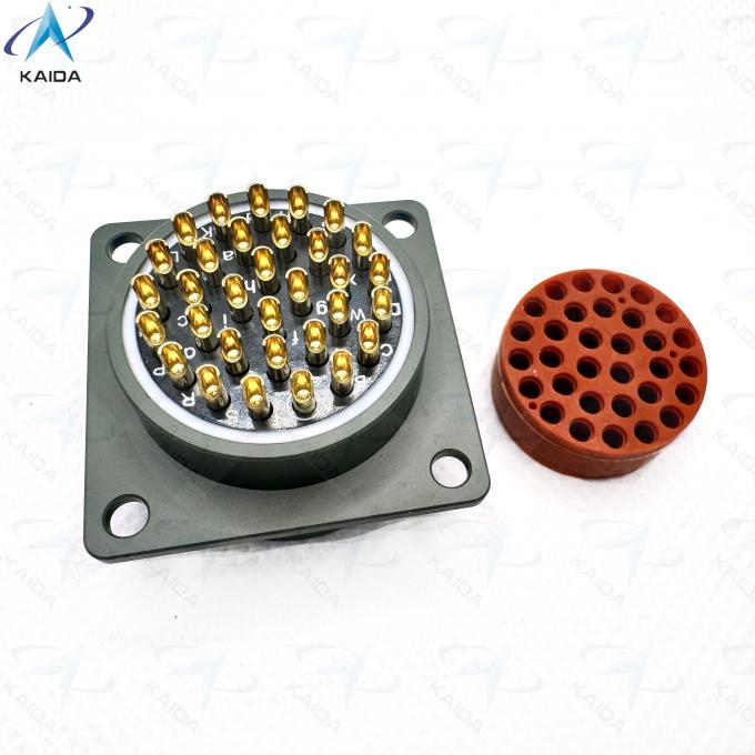 500V MIL-DTL-26482 Series Ⅰ Aluminum Alloy Shell Connector Durable For Industrial MS3112E18-32PN Square Flange Receptacle 4