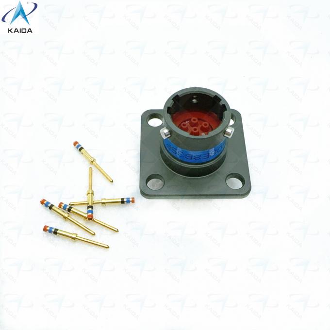 7.5 Amp Copper Alloy Crimp Mount Receptacle Gold Plated Thermoplastic.MS27508E8B35P.Box mounting receptacle.JTP02 3