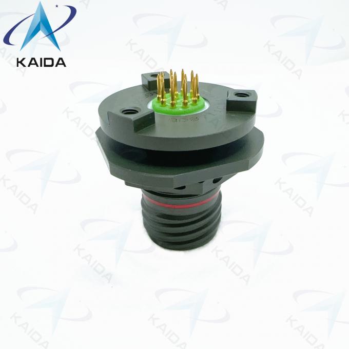 8D Series  500 Cycles Receptacle Short PCB Tail. 8D8711C11W35PN Olive Green Cadmium.Double Flange Jam Nut Receptale 0