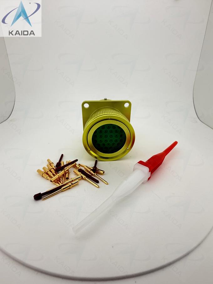 Crimp Contact Type ZH23-32/27B-1-B Bayonet Coupling Connector.ZH23-32/27B-1-B.Aluminum with Anodized Yellow Plating 1