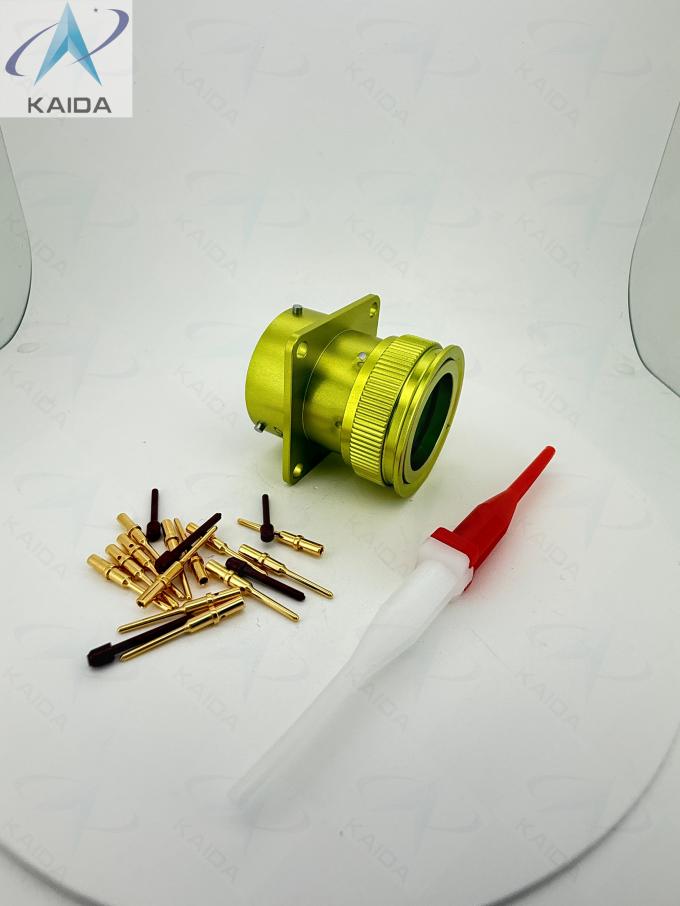 Crimp Contact Type ZH23-32/27B-1-B Bayonet Coupling Connector.ZH23-32/27B-1-B.Aluminum with Anodized Yellow Plating 2