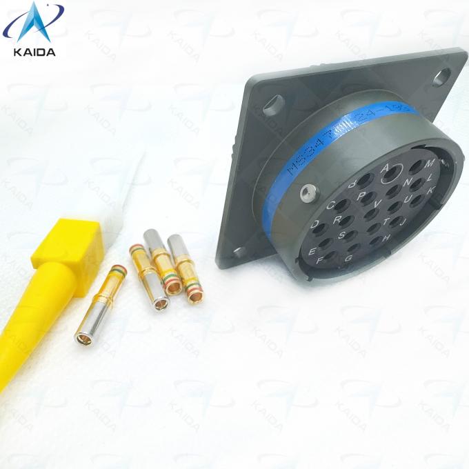MIL-DTL-26482 Circular Connector Type Square Flange Receptacle for Heavy-Duty Machinery.MS3476W25-19PN.Olive Green Cadmium Plating with 19 Pins. 2