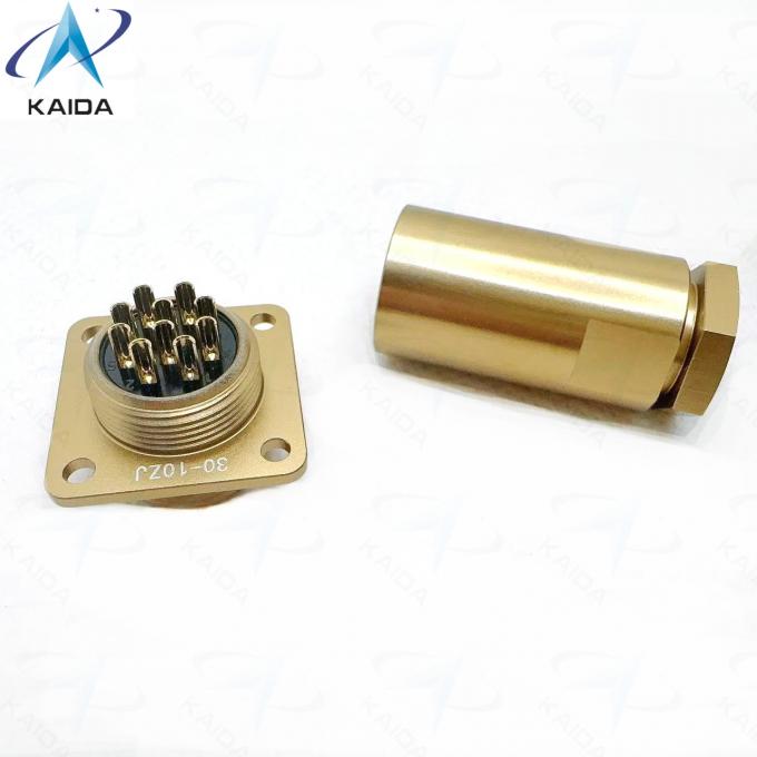 PC Series Russian Standard Connector PC-10ZJ 10 Contacts Square Flange Receptacle.Aluminum Alloy, Chromated Finish.PC-10ZB. 0