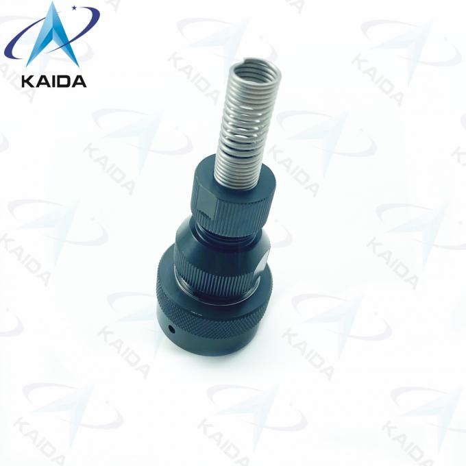 RJ45 USB Circular Connectors Spring Backshell Network Port Connector Black Anodized 3