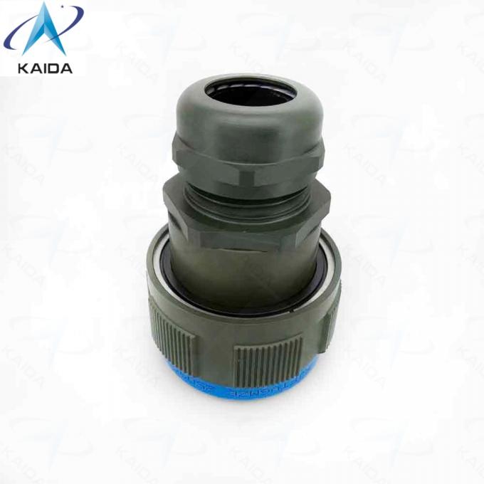 RJFTV6MG Olive Green Cadmium Finish.Plug with Metal Gland。Tri Start Thread coupling mechanism (MIL-DTL-38999 series III type)  with anti-decoupling device - Shell size 19 0
