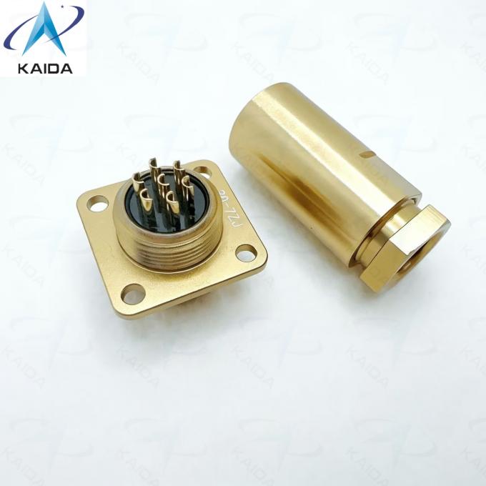 Russian Standard PC Series Connectors.PC7ZJ 7 Contacts Square Flange Receptacle.Aluminum Alloy, Chromated Finish.PC-7ZB. 2