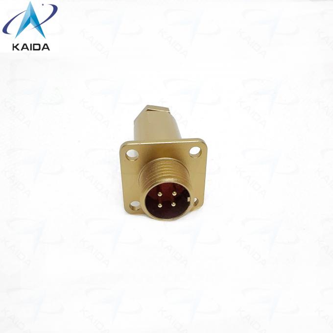 Square Flange Receptacle PC-4ZJ Connector  PC Series Russian Standard Connector.PC4ZB. Aluminum Alloy, Chromated Finish 1