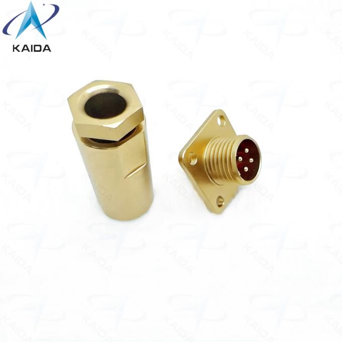 Square Flange Receptacle PC-4ZJ Connector  PC Series Russian Standard Connector.PC4ZB. Aluminum Alloy, Chromated Finish 3